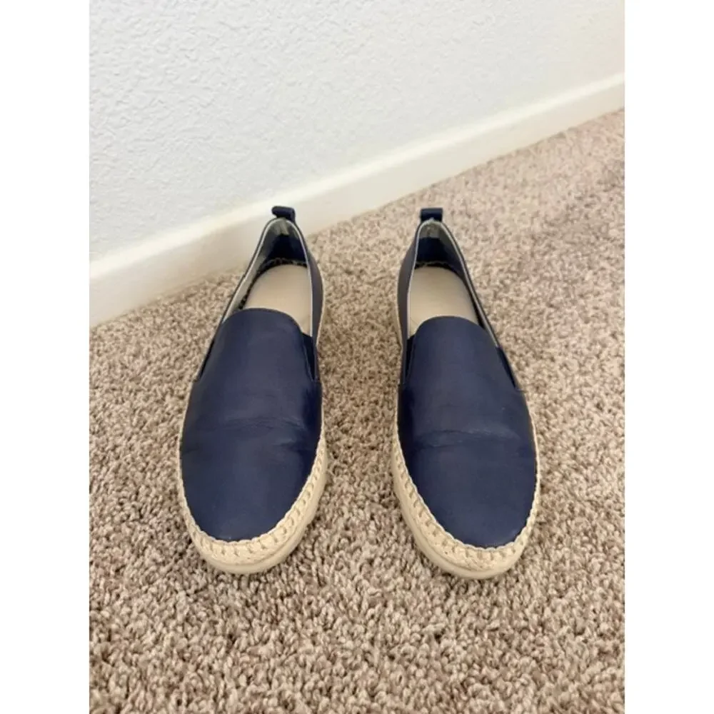 The FLEXX Chappie Slip-On Sneakers Blue Leather Jute-Wrapped Sole Women 5.5